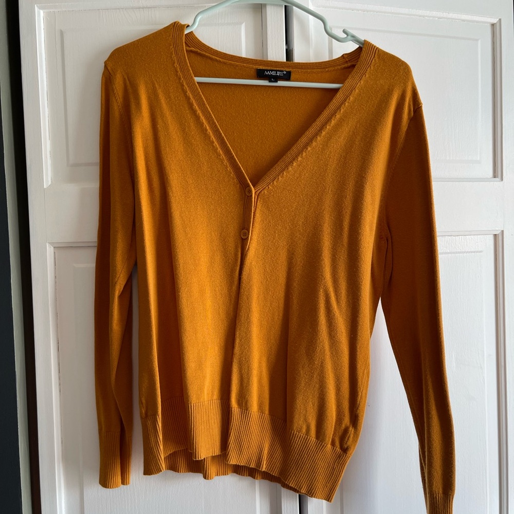V-Neck Mustard Sweater